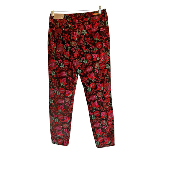 Soft Surroundings Sz 12 Velvet Skinny Pants Floral Party - Picture 2 of 10